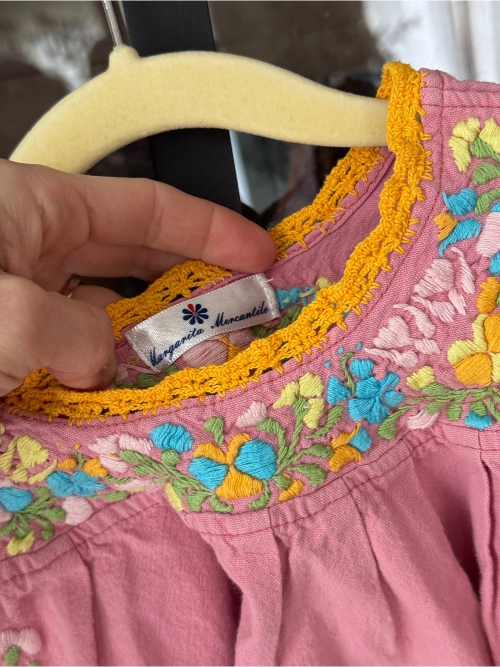 Margarita Mercantile toddler girl dress embroidered oaxacan mi golondrina floral - Picture 4 of 7